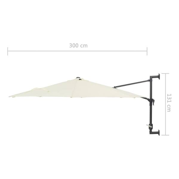 vidaXL WallMounted Parasol with Metal Pole 118.1" Sand Bed Bath